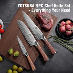 YOTSUBA 3 PCS Japanese Kitchen Knife Set, Razor Sharp High Carbon Stainless - Image 4