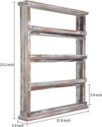 MyGift Wooden Spice Rack Wall Mount, Hanging 4 Tier Seasoning Jar Shelf - Image 4