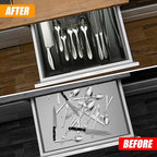 Bellsal Black Silverware Organizer Kitchen Drawer Organizer Expandable Bamboo - Image 3
