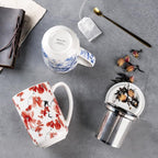 AmorArc Porcelain Tea Mug with Infuser and Lids, 18 Oz Coffee Cup Strainer with - Image 4