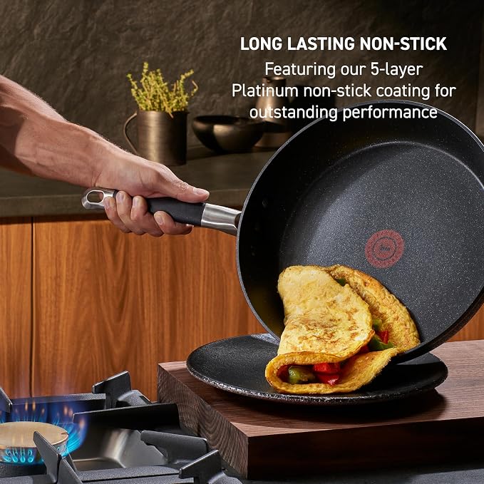 T-fal Stone Force Platinum Non Stick Cookware Set 12 Piece, Oven Broiler Safe - Image 4