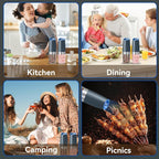 UNNEES Gravity Electric Salt and Pepper Grinder set of 2, Automatic Salt And - Image 7