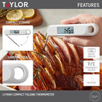 Taylor Folding Stem Display Food Instant Read Digital Thermometer, 0.7 Inch LCD - Image 2