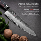 Japanese Chef Knife, 8 Inch VG10 Damascus Kitchen Knife, Professional Black - Image 3