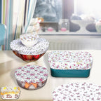 10Pcs Reusable Bowl Covers In 5 Size, Stretch Cloth Fabric Dish Cover Kitchen - Image 7
