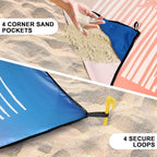 WIWIGO Beach Blanket Waterproof Sandproof Beach Mat 79" X 83"/10'x9'for 2-8 - Image 2