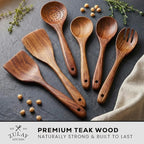 Zulay Kitchen 6 Piece Wooden Spoons - Image 2