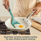Pyrex 7-Piece Ceramic Cookware Set, Pots and Pans - Image 4