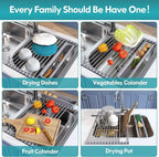 JASIWAY Roll Up Dish Drying Rack, Expandable Stainless Steel Portable Drainer - Image 4