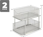 Sorbus 2 Sets of 2 Tier Metal Under Sink Organizer - Image 3