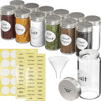 Simple Houseware 12-Pack 3 oz Glass Spice Jars, Round Bottles by SimpleHouseware