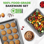 NutriChef 2-Piece Large & Medium Cookie Sheets - Image 5