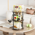 LAMU 10'' Wood Lazy Susan Turntable Organizer - Image 6