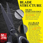 CANARY Japanese Kitchen Scissors All Purpose Heavy Duty 8.2" Matte Black - Image 4