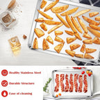 E-far Cookie Sheets Set of 4, 18”x13” Stainless Steel Baking Sheet Pans - Image 6