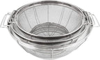 U.S. Kitchen Supply Set of 3 Stainless Steel Colander Strainers Net Baskets 5 - Image 5