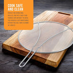 U.S. Kitchen Supply Stainless Steel Splatter Guard 13" Fine Mesh Cover - Image 7