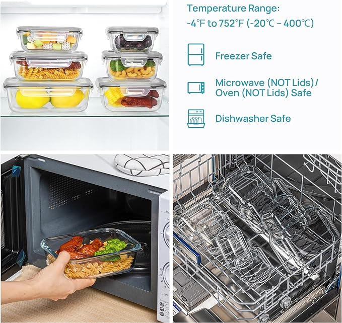 Vtopmart 8 Pack Glass Food Storage Containers - Image 3