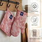 Encasa XO Heat Resistant 100% Cotton Oven Glove & Potholder Set - Image 3