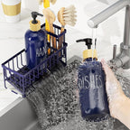Cisily Navy Blue Kitchen Dish Soap Dispenser, 16 fl Oz Dual Kitchen Soap - Image 7