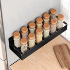 Vetacsion 4 Pack Moveable Fridge Magnetic Spice Racks, Metal Black - Image 3