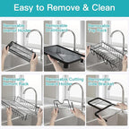 romision 2 Tier Compact Stainless Steel Dish Drainers Drying Rack - Image 7