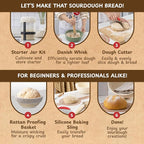 Complete Sourdough Bread Starter Kit, Glass Sourdough Starter Jar Kit & Tons of - Image 3