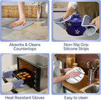 Casa Platino Mini Oven Mitts Set, 8-Piece – 500°F Heat Resistant Silicone Oven - Image 6