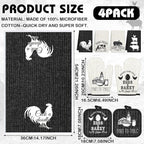 VitalCozy 8 Pcs Farm Animal Theme Kitchen Towels Pot Holders and Oven Mitt Set - Image 2