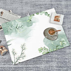 Watercolor Green Leaf Floral Dish Drying Mat - Image 6