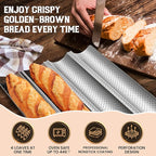 Pavsrmy Baguette Bread Pan, Premium Nonstick Perforated Baguette Pan - Image 2