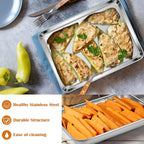 E-far Toaster Oven Tray, 10.5”x8.3” Stainless Steel Small Baking Cookie Sheet - Image 4