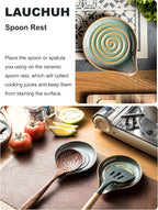 LAUCHUH Spoon Rest for Kitchen Counter, Spoons or Tongs, Unique Green - Image 5