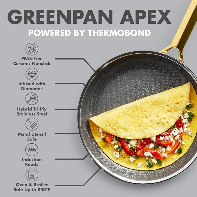 GreenPan Hybrid 10” Nonstick Stainless Steel Frying Pan Skillet, APEX Tri-Ply - Image 4