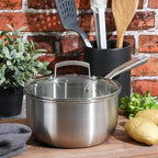 Babish Stainless Steel Saucepan 3.5 Quart Triply Professional Grade Cookware - Image 7
