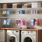 4-Tier Hanging Laundry Room Organizer: Foldable Wire Shelf Basket - Image 6