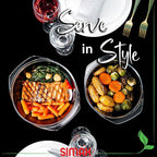 Simax Casserole Dish Set, Round Glass Cookware, Borosilicate Glass, Made In - Image 3