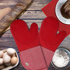 Professional Microwave Silicone Oven Mitts one Pair, Kitchen Mitten Set - Image 7