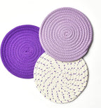 Pot Holders Set Trivets Set 100% Pure Cotton Thread Weave Hot Pot Holders Set - Image 2