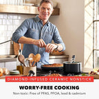 GreenPan x Bobby Flay 13 Piece Nonstick Cookware Pots and Pans Set, PFAS-Free - Image 2