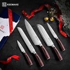 KEEMAKE Knife Set 5 Pieces, Professional Kitchen Knife Set, High Carbon - Image 8
