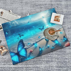Blue Butterfly Beach Dish Drying Mat 18x24 Inch, Microfiber Absorbent Fast Dry - Image 7