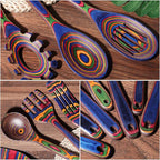 MYRAINBOW Wooden Spoons for Cooking – 7 Piece Pakkawood Kitchen Utensils Set - Image 6