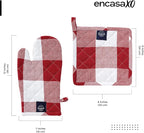 Encasa XO Heat Resistant 100% Cotton Oven Glove & Potholder Set - Image 2