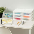 IRIS USA Plastic Stacking Desk Top 3-Drawer Storage Organizer, - Image 2