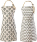 Tosewever 2 Pieces Cotton Linen Waterproof Bib Apron by Tosewever
