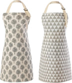 Tosewever 2 Pieces Cotton Linen Waterproof Bib Apron by Tosewever