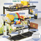 ADBIU Over The Sink Dish Drying Rack Snap-On Design 2 Tier Large Dish Rack - Image 7