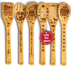 Cooking Gifts For Mom Wooden Spoons for Cooking 6-Piece by WOODLANDSUSA