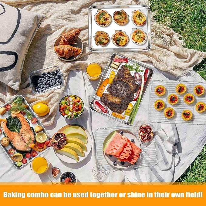 Homikit Baking Sheet with Rack, Big Bacon Baking Tray with Cooling Rack - Image 7